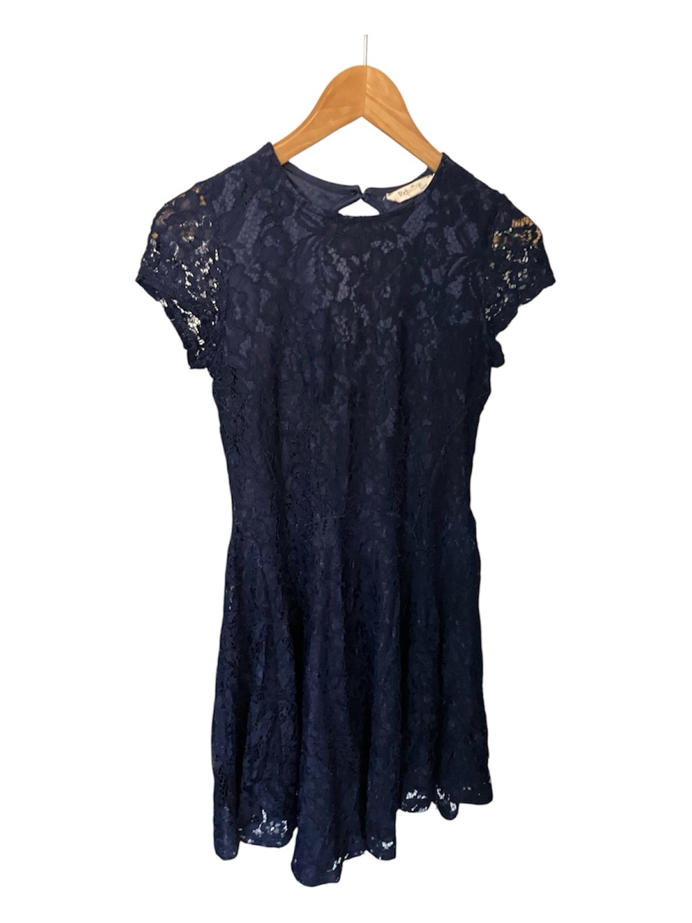 Rebellion Navy Blue Lace Fit & Flare Dress size M